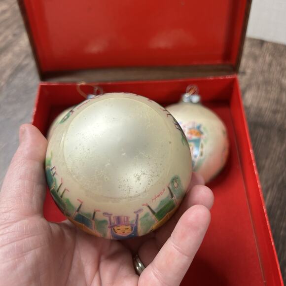 Vtg Corning Glass Works 3" Christmas Ornament W. Rutherford Carolers 3 Set - Picture 4 of 7